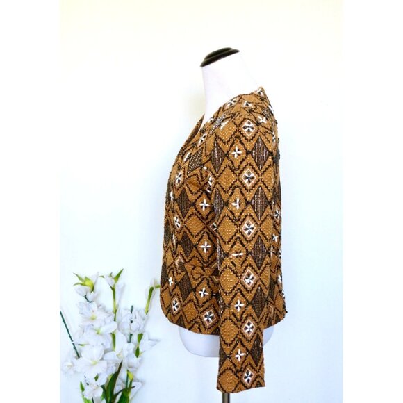 NEW! Banana Republic Heritage Collection Beaded Open Front Blazer Jacket SZ 0 - Picture 7 of 12